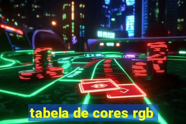 tabela de cores rgb